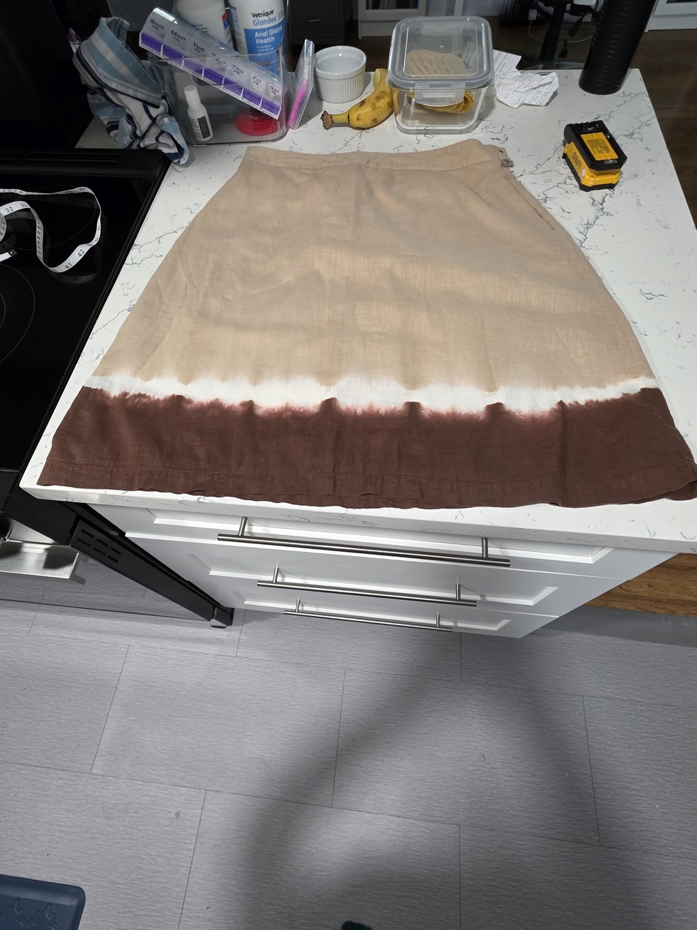 Women’s Two-Tone A-Line Skirt - Beige and Brown 10